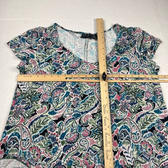 Rachel Zoe Short Sleeve A-Line Dress Paisley Flowy Casual Stretch Relaxed 1X - Picture 6 of 10